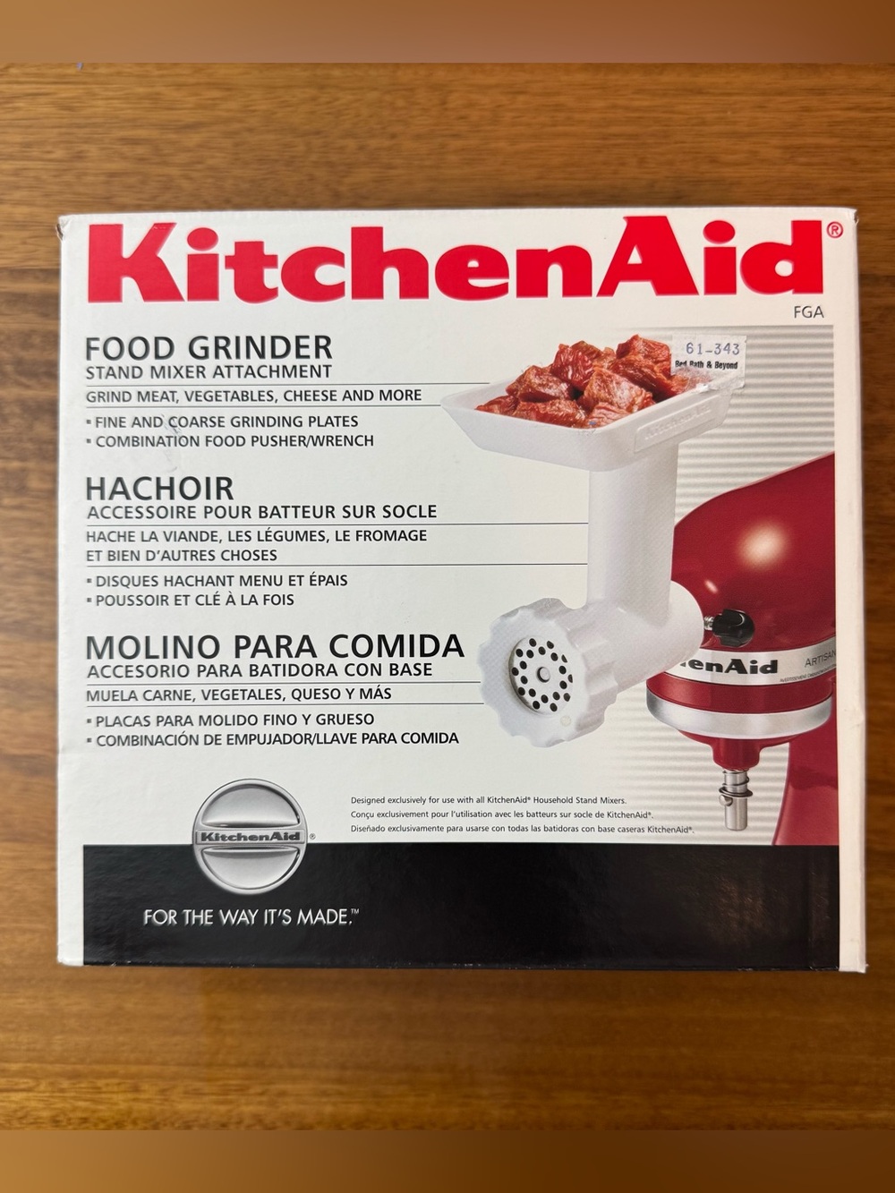 KitchenAid White Stand Mixer Meat Grinder Attachment NEW!!
